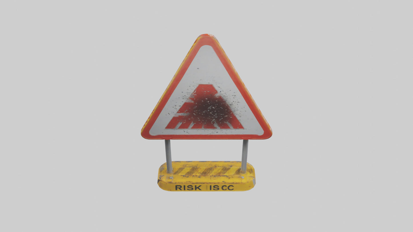 Falling Objects Risk Warning Sign model 3D model