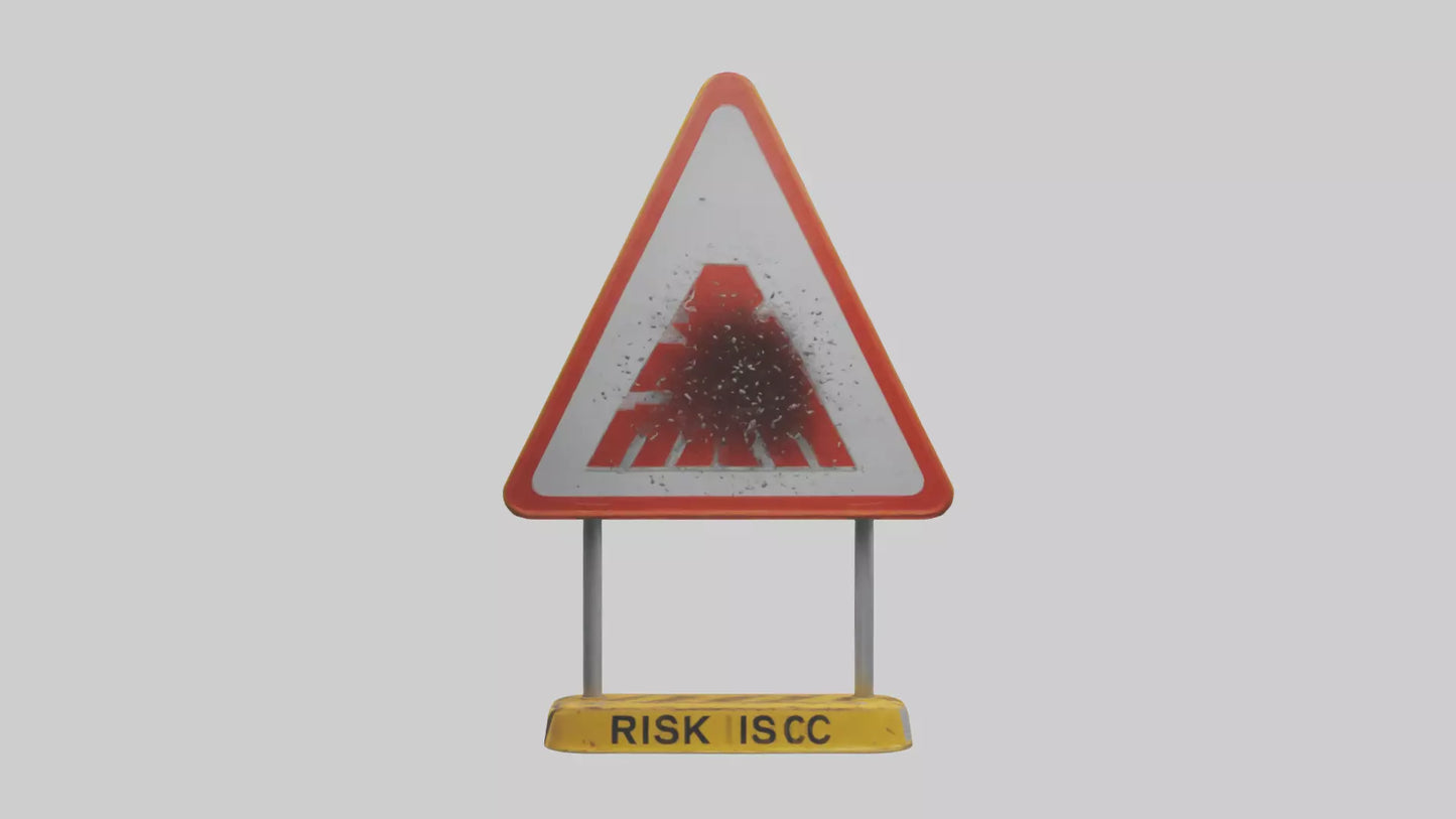 Falling Objects Risk Warning Sign model 3D model