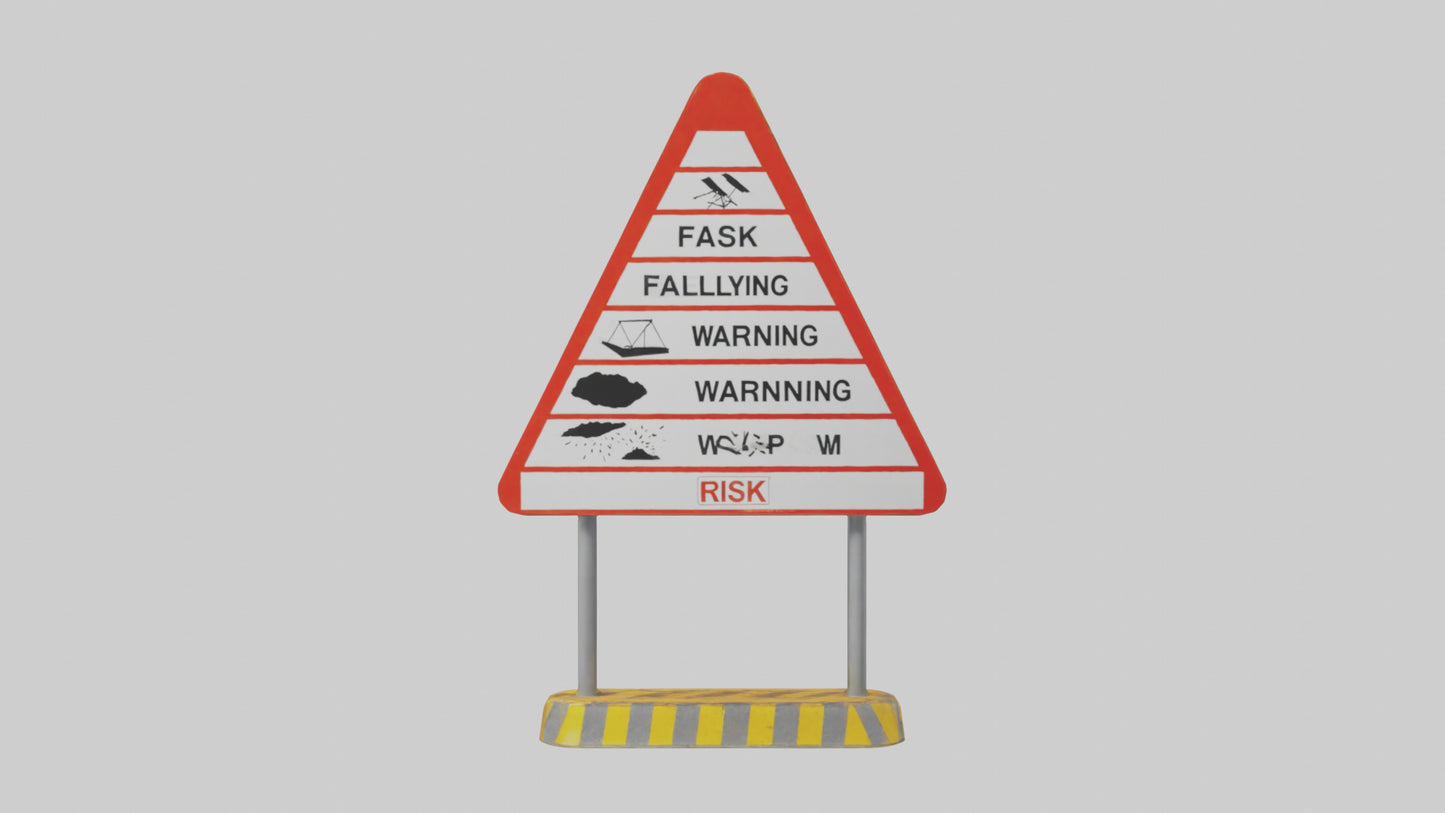 Falling Objects Risk Warning Sign model 3D model