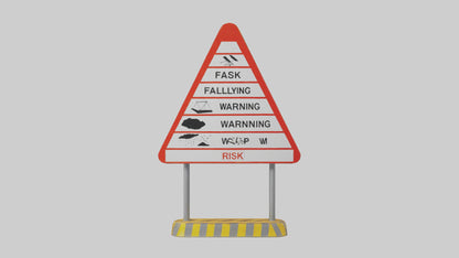 Falling Objects Risk Warning Sign model 3D model