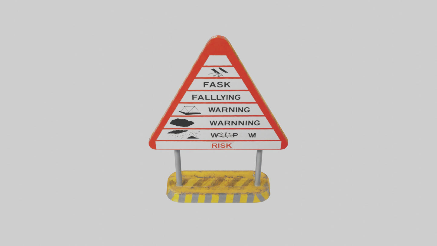 Falling Objects Risk Warning Sign model 3D model