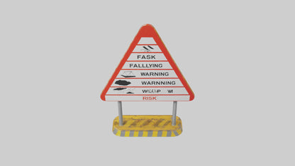 Falling Objects Risk Warning Sign model 3D model