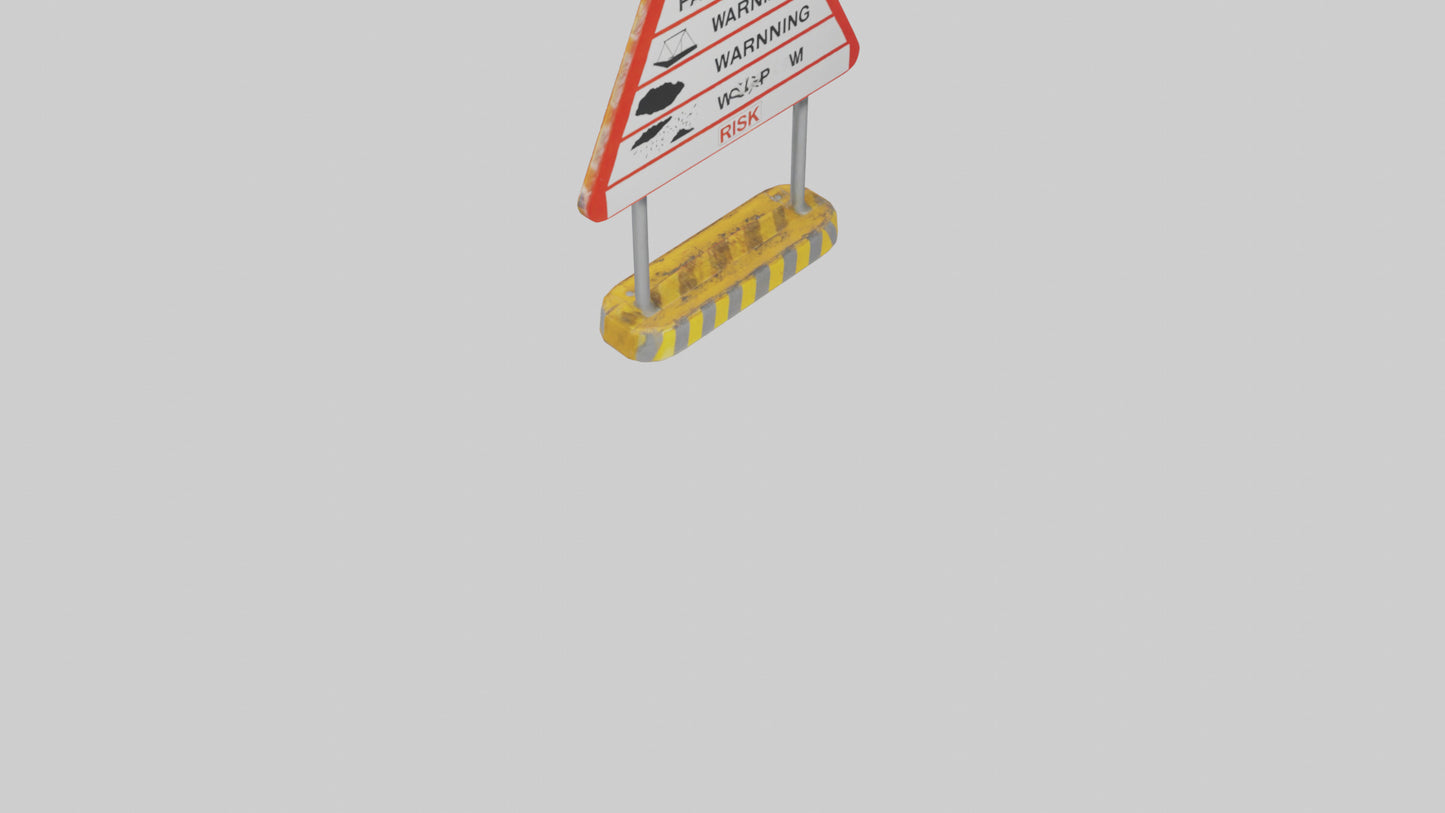 Falling Objects Risk Warning Sign model 3D model