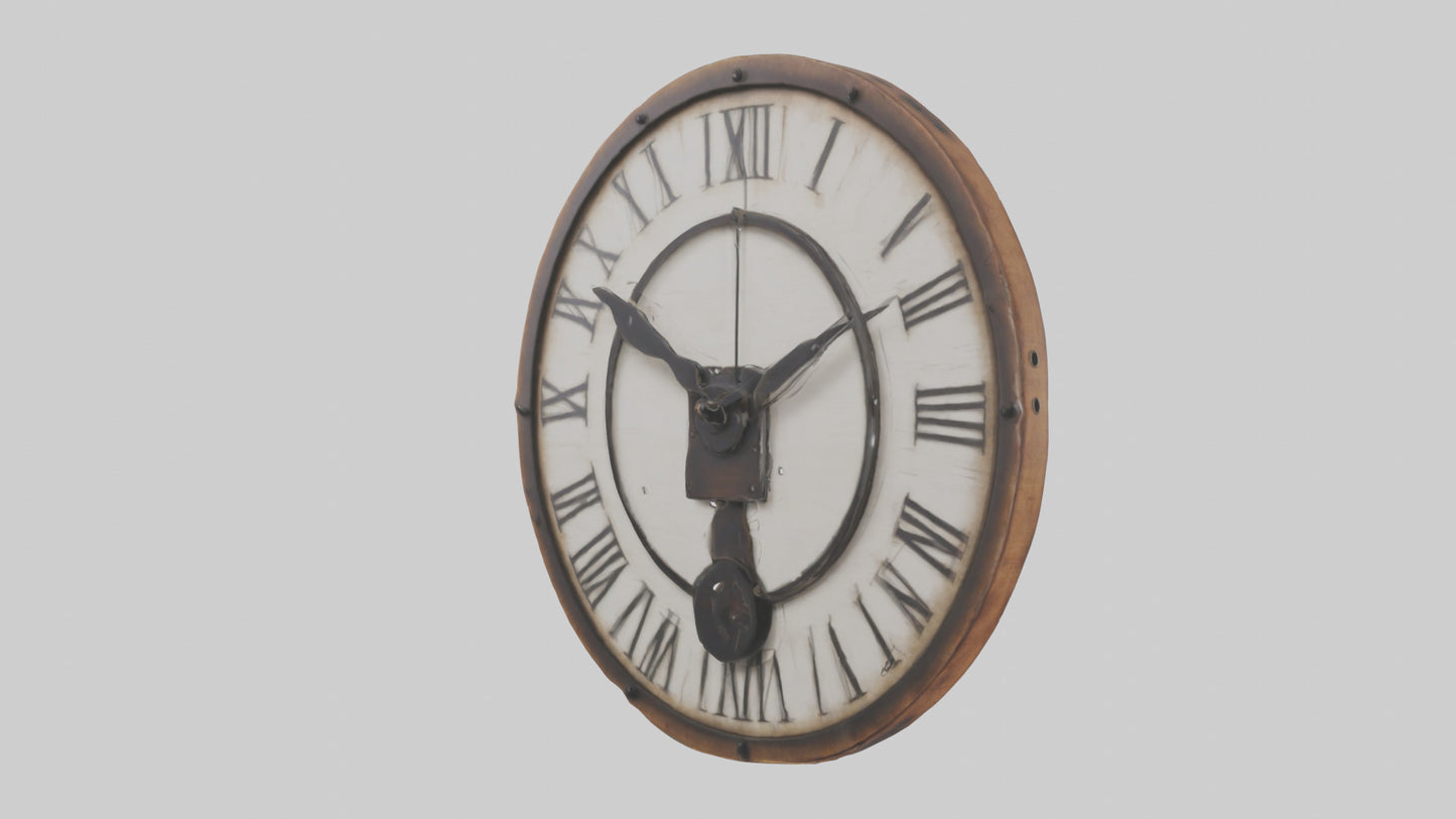Farmhouse Rustic Wall Clock model 3D model