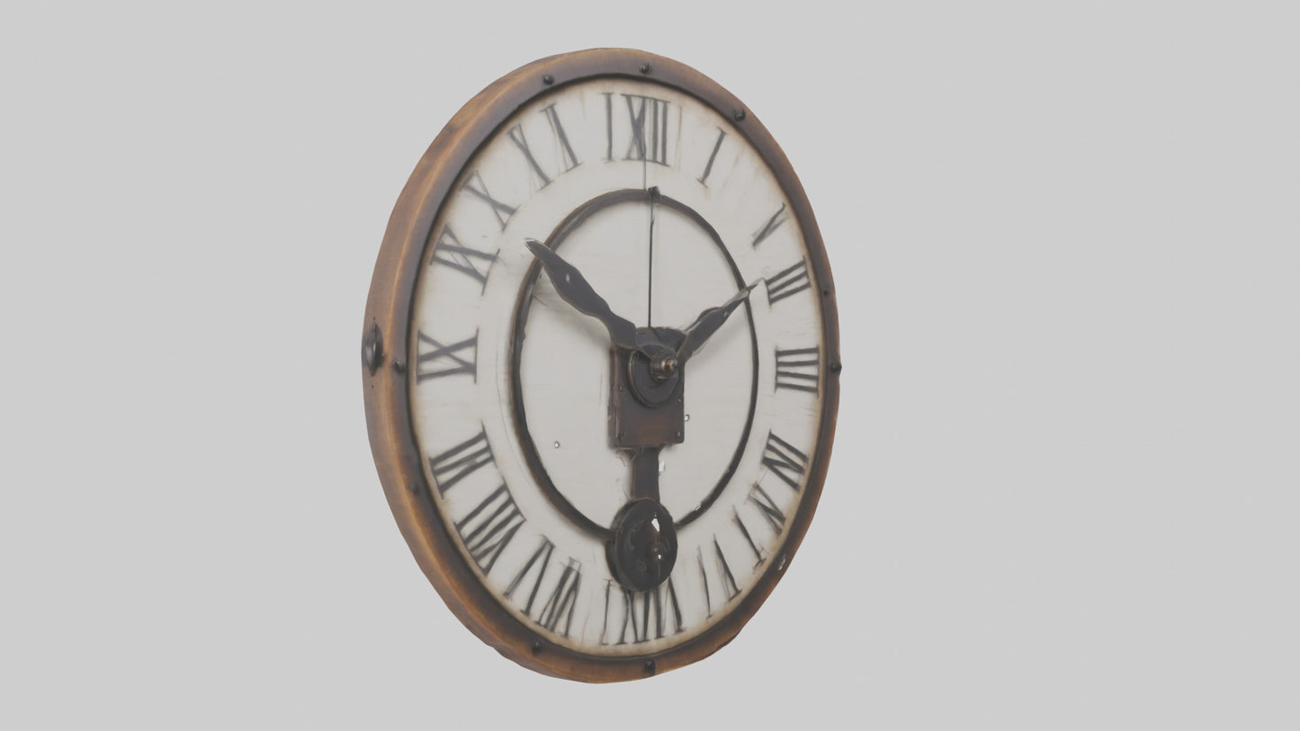Farmhouse Rustic Wall Clock model 3D model
