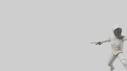 3D model Fencer in MidStrike statue model VR / AR / low-poly