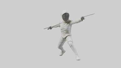 3D model Fencer in MidStrike statue model VR / AR / low-poly