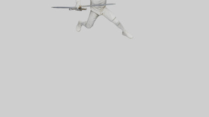 3D model Fencer in MidStrike statue model VR / AR / low-poly