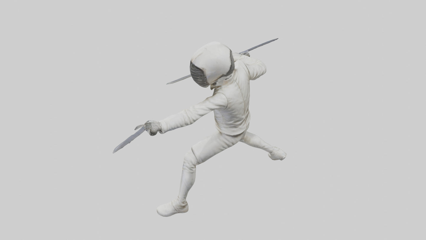 3D model Fencer in MidStrike statue model VR / AR / low-poly