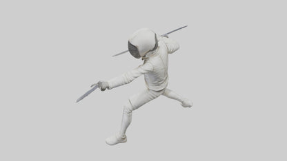 3D model Fencer in MidStrike statue model VR / AR / low-poly