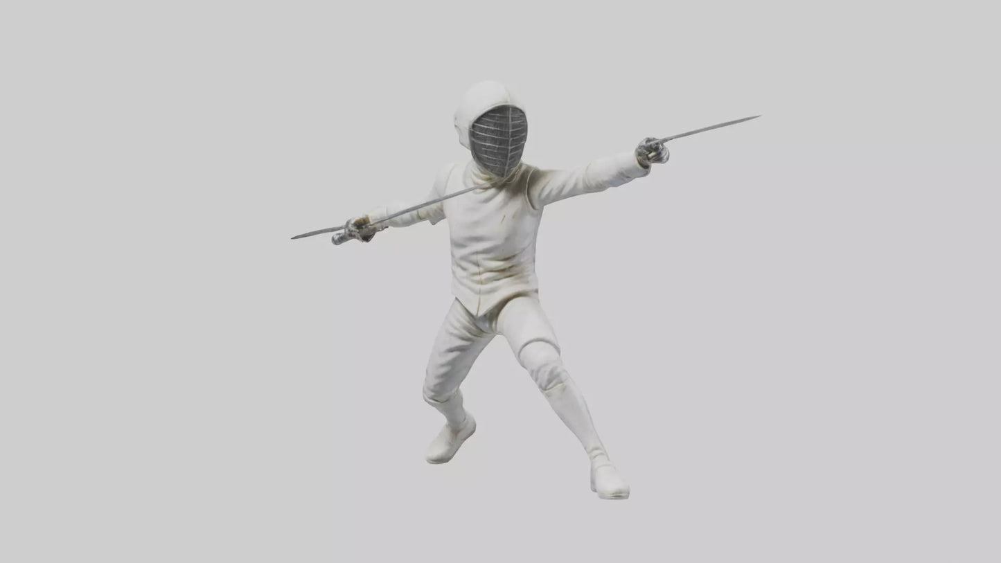 3D model Fencer in MidStrike statue model VR / AR / low-poly