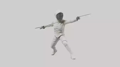 3D model Fencer in MidStrike statue model VR / AR / low-poly