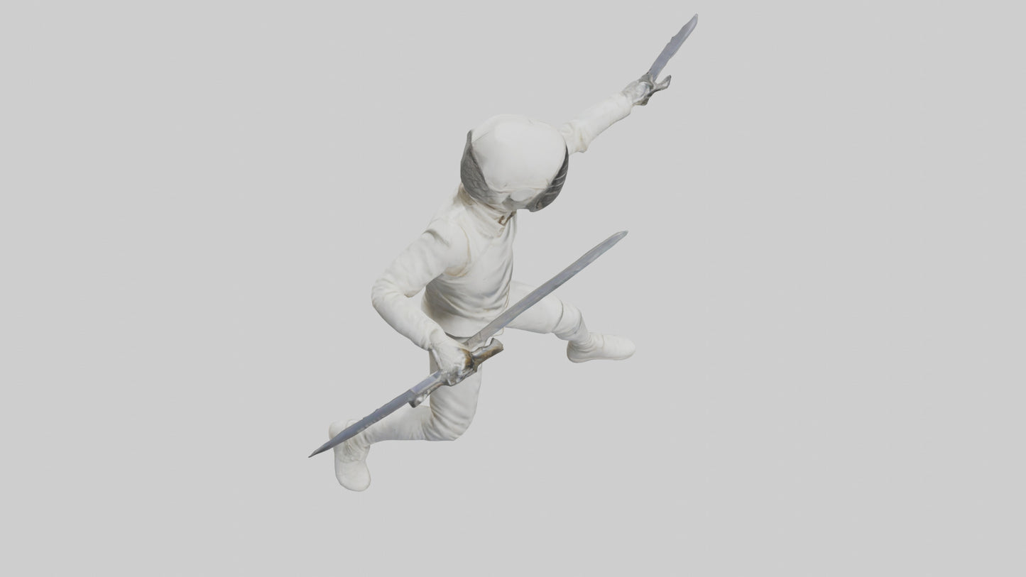 3D model Fencer in MidStrike statue model VR / AR / low-poly