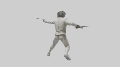 3D model Fencer in MidStrike statue model VR / AR / low-poly