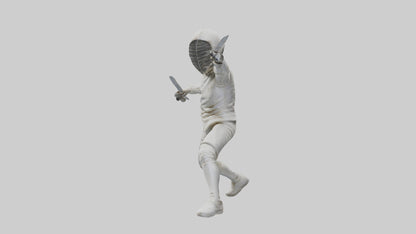 3D model Fencer in MidStrike statue model VR / AR / low-poly