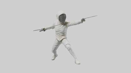 3D model Fencer in MidStrike statue model VR / AR / low-poly