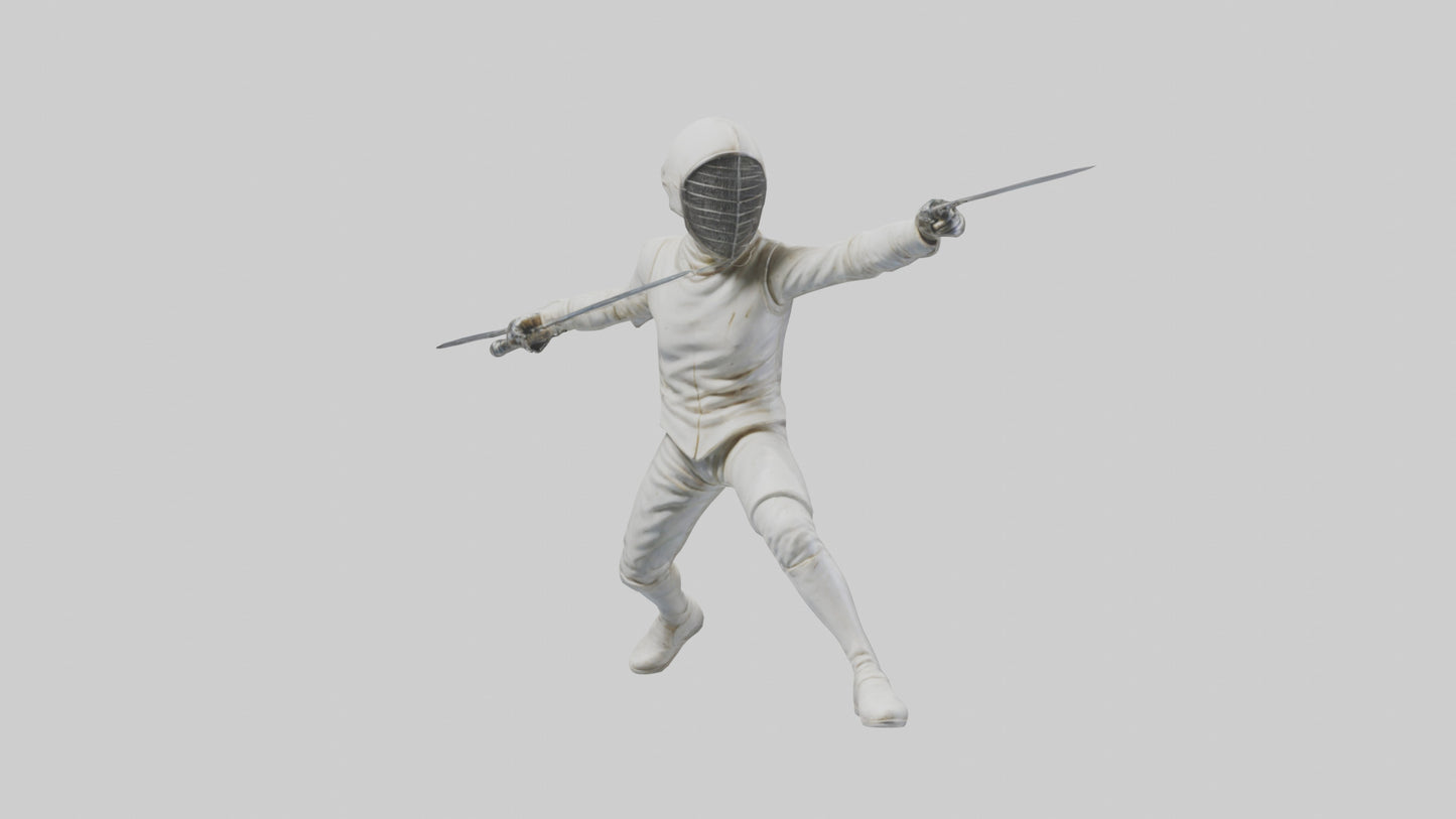 3D model Fencer in MidStrike statue model VR / AR / low-poly