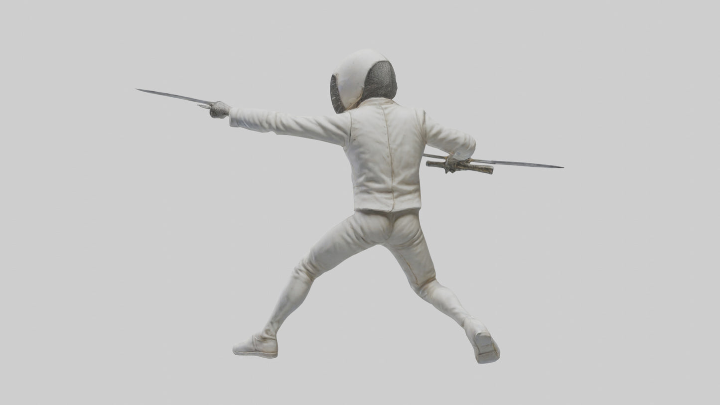 3D model Fencer in MidStrike statue model VR / AR / low-poly