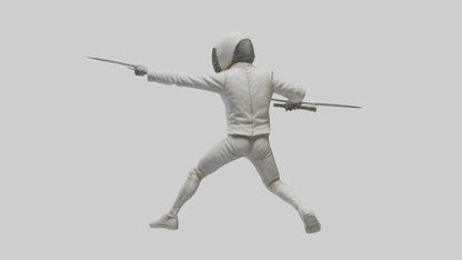 3D model Fencer in MidStrike statue model VR / AR / low-poly