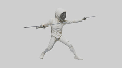 3D model Fencer in MidStrike statue model VR / AR / low-poly