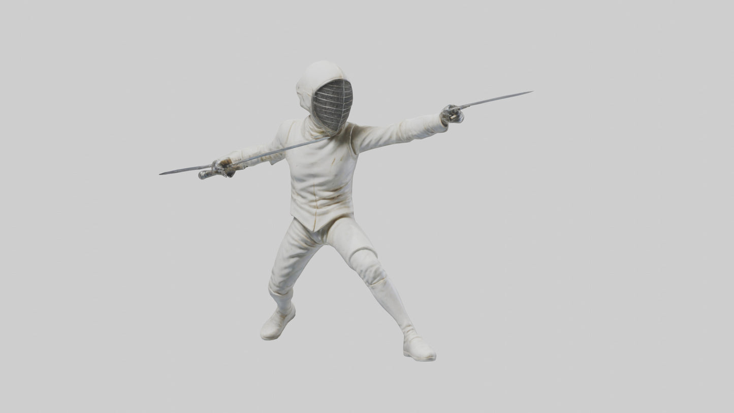 3D model Fencer in MidStrike statue model VR / AR / low-poly