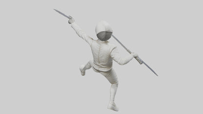 3D model Fencer in MidStrike statue model VR / AR / low-poly