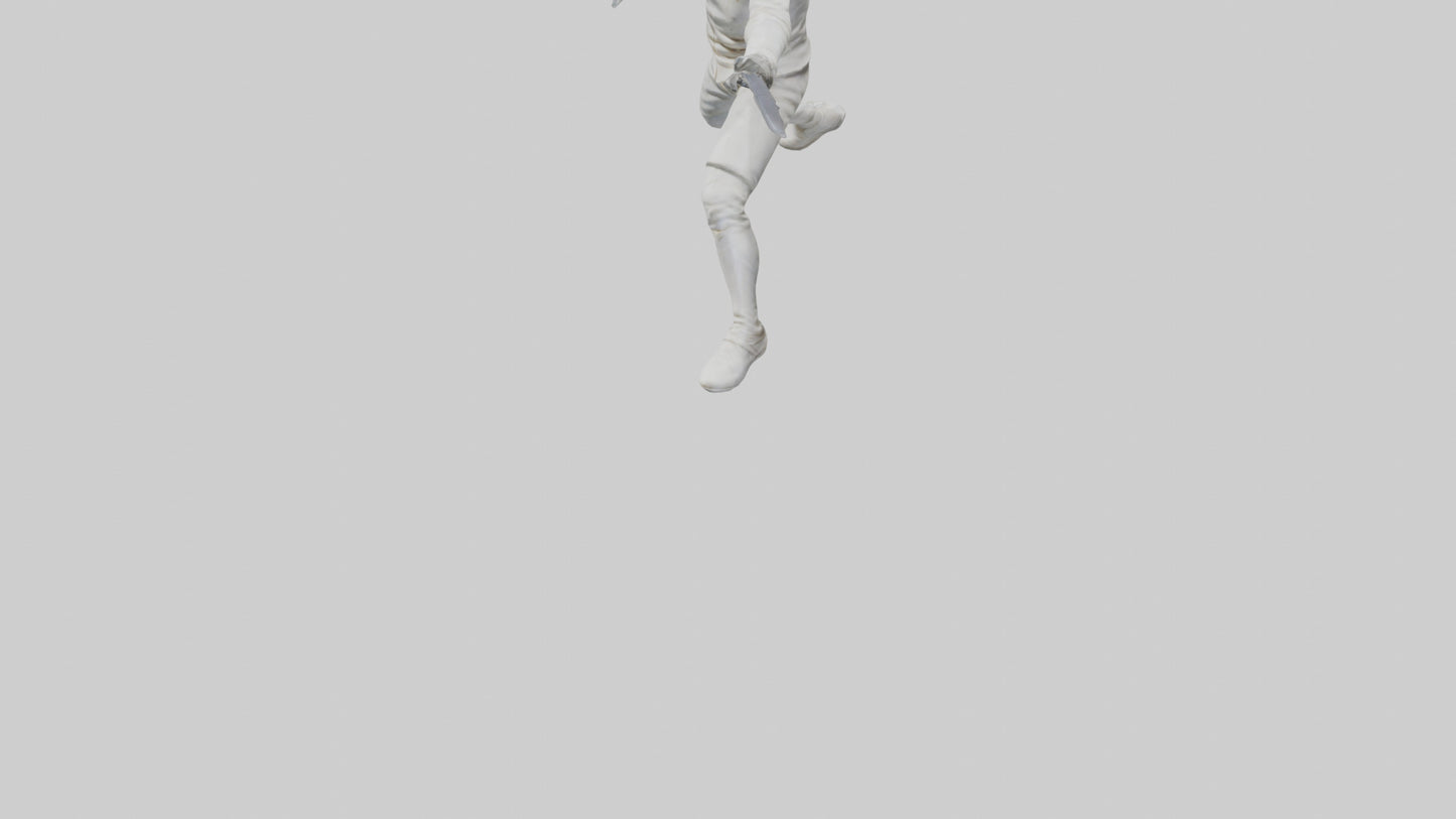 3D model Fencer in MidStrike statue model VR / AR / low-poly