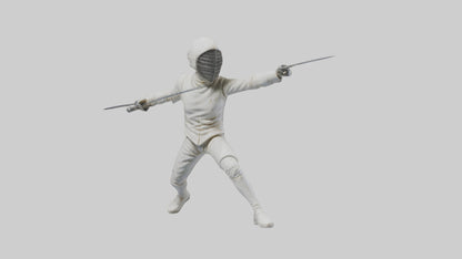 3D model Fencer in MidStrike statue model VR / AR / low-poly