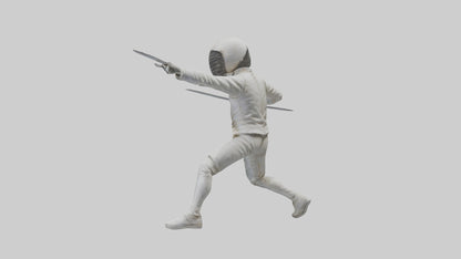 3D model Fencer in MidStrike statue model VR / AR / low-poly