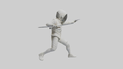 3D model Fencer in MidStrike statue model VR / AR / low-poly