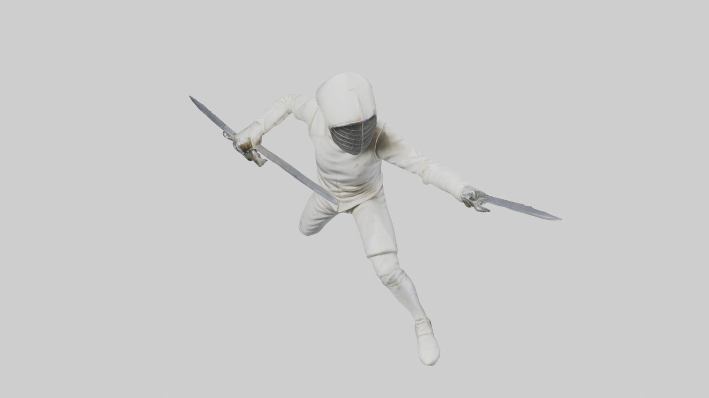 3D model Fencer in MidStrike statue model VR / AR / low-poly