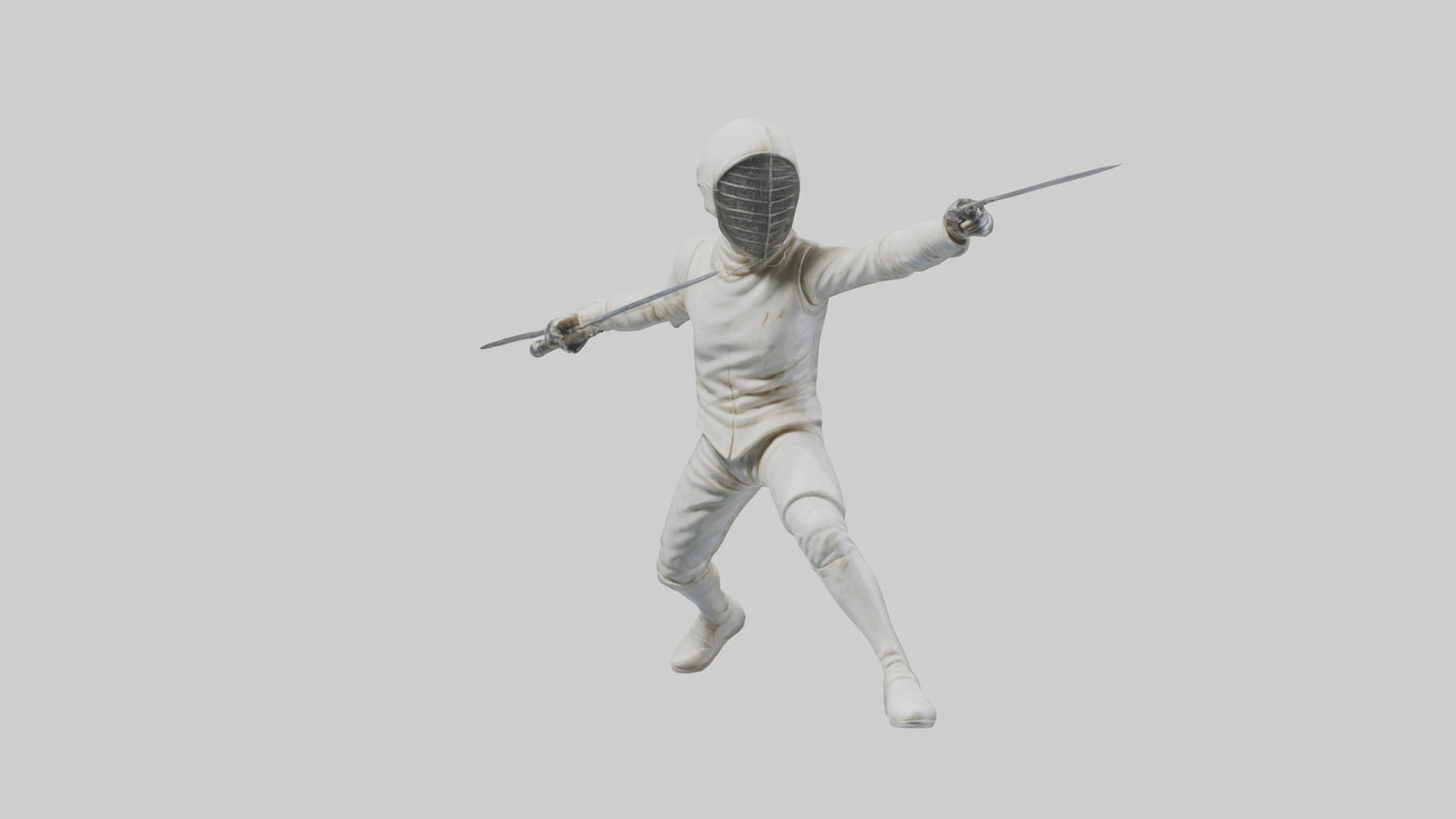 3D model Fencer in MidStrike statue model VR / AR / low-poly