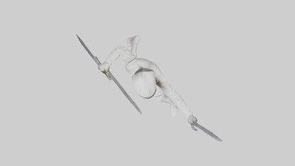 3D model Fencer in MidStrike statue model VR / AR / low-poly