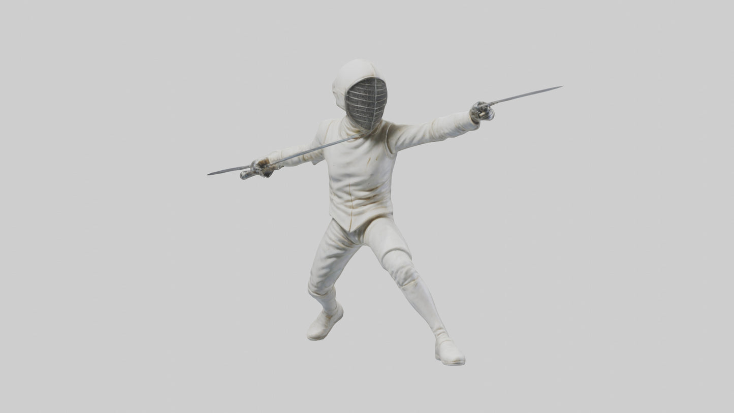 3D model Fencer in MidStrike statue model VR / AR / low-poly