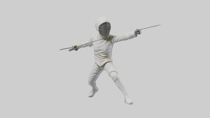 3D model Fencer in MidStrike statue model VR / AR / low-poly
