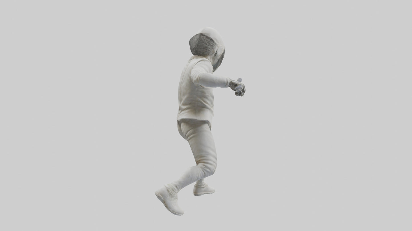 3D model Fencer in MidStrike statue model VR / AR / low-poly