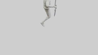 3D model Fencer in MidStrike statue model VR / AR / low-poly