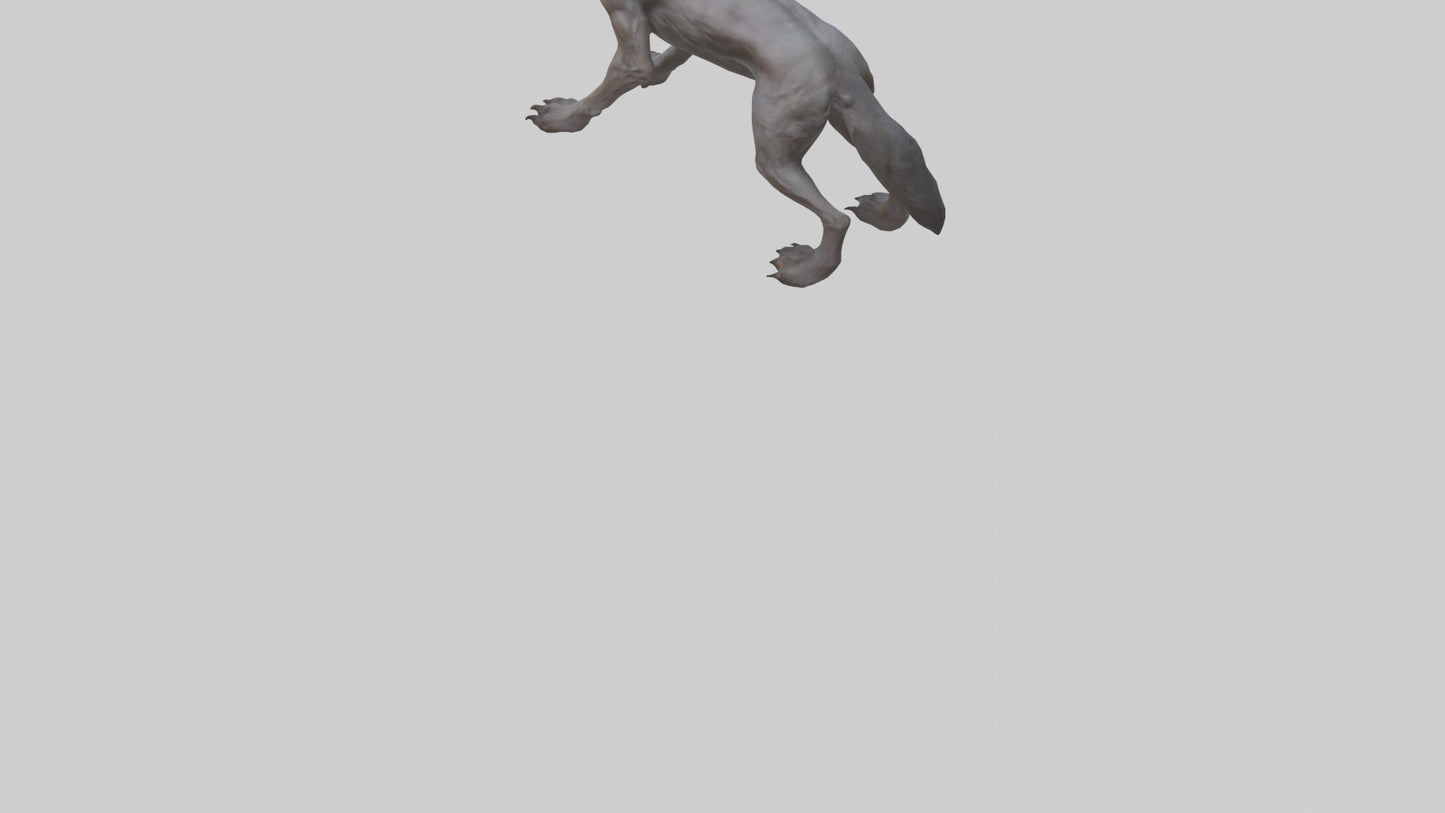 3D model Feral werewolf model VR / AR / low-poly