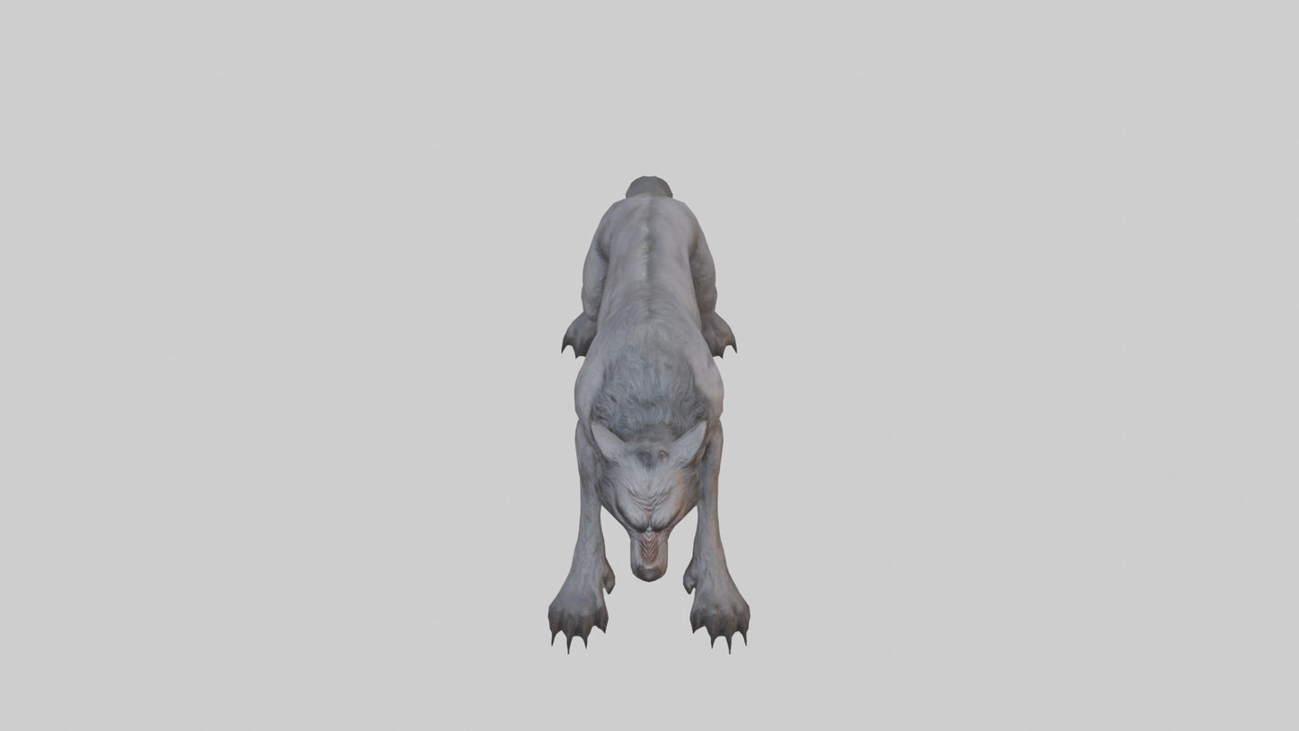 3D model Feral werewolf model VR / AR / low-poly