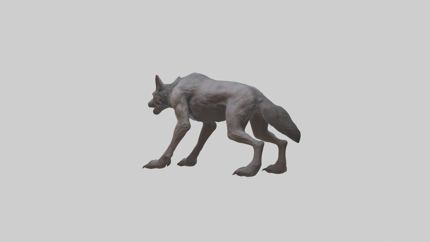 3D model Feral werewolf model VR / AR / low-poly