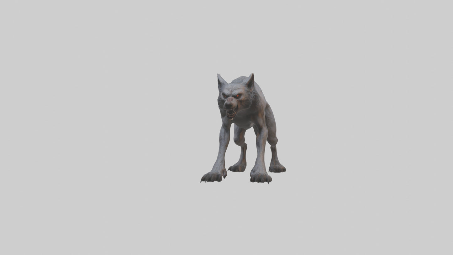 3D model Feral werewolf model VR / AR / low-poly