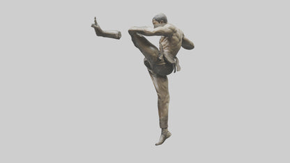3D model Fighter in MidKick statue model VR / AR / low-poly