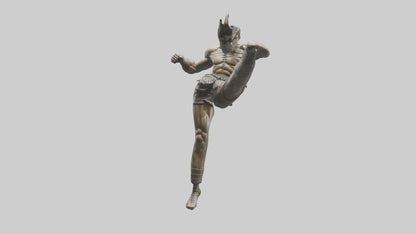 3D model Fighter in MidKick statue model VR / AR / low-poly