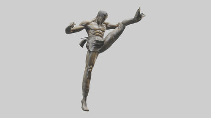3D model Fighter in MidKick statue model VR / AR / low-poly