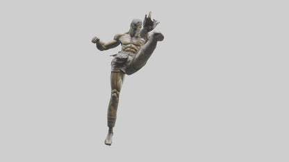 3D model Fighter in MidKick statue model VR / AR / low-poly