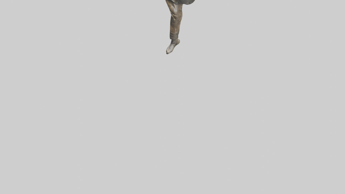 3D model Fighter in MidKick statue model VR / AR / low-poly
