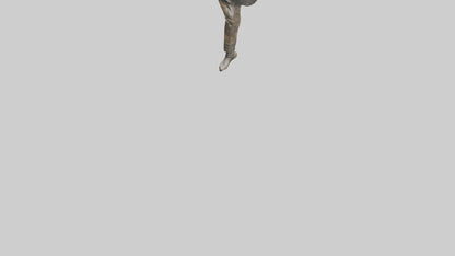 3D model Fighter in MidKick statue model VR / AR / low-poly