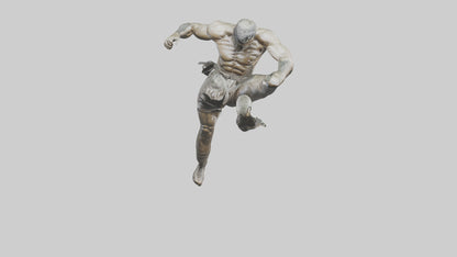 3D model Fighter in MidKick statue model VR / AR / low-poly