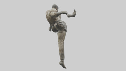 3D model Fighter in MidKick statue model VR / AR / low-poly