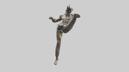 3D model Fighter in MidKick statue model VR / AR / low-poly